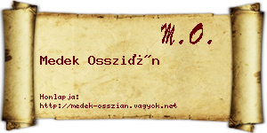 Medek Osszián névjegykártya